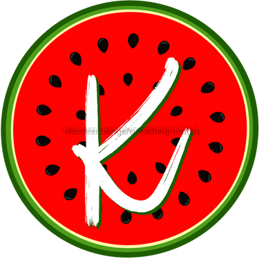 Personalized Watermelon Sign Initial Monogram Decoe-4086-Dh-Custom 18 Wood Round